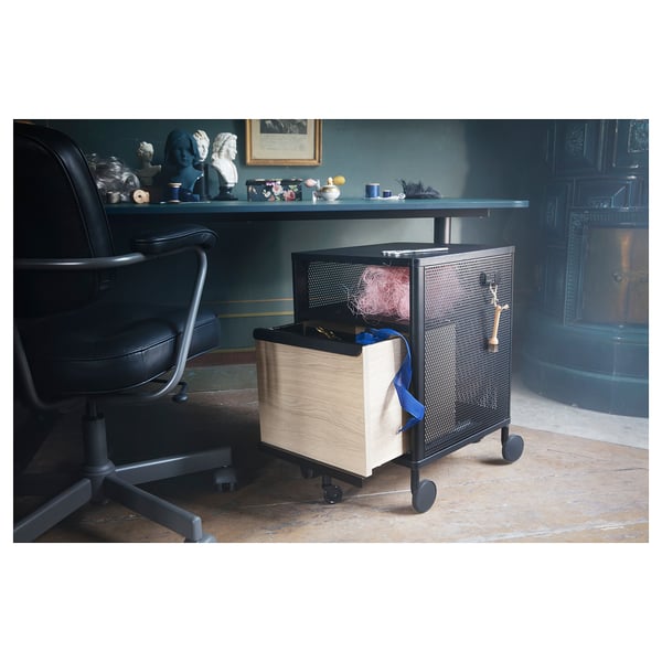 Bekant Storage Unit On Casters Mesh Black 16 1 8x24 Ikea