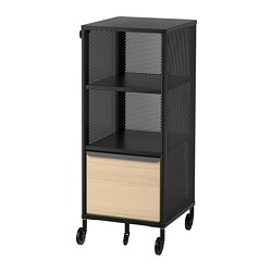 BEKANT storage unit on casters, mesh black