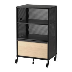 BEKANT storage unit with smart lock, mesh black