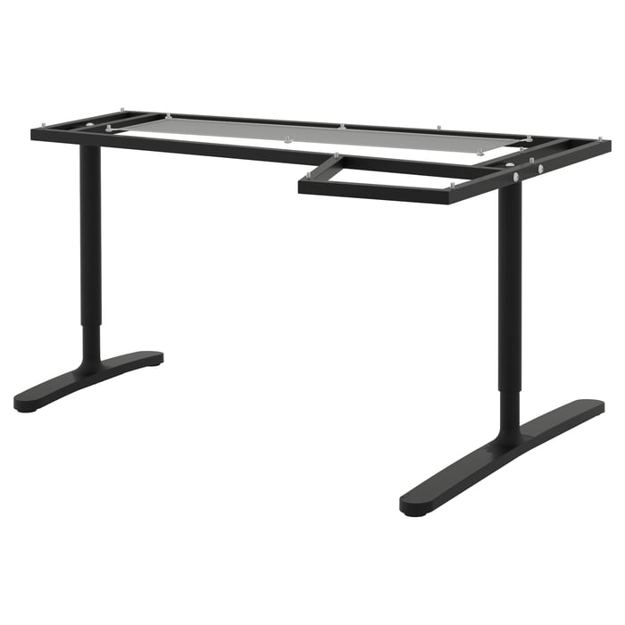 BEKANT Underframe for corner table top, black, 63x43 1/4" IKEA