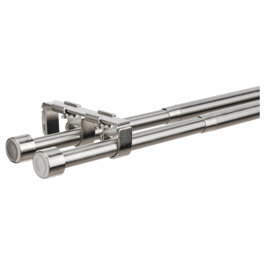 BEKRÄFTA double curtain rod set, nickel plated, 47 ¼82 ¾3/4" IKEA