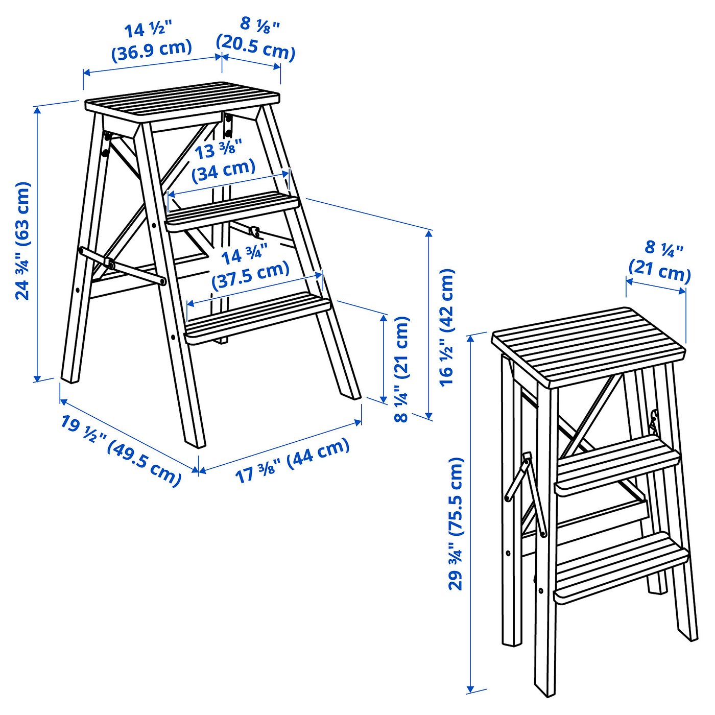 BEKVÄM step stool, beech, 243/4