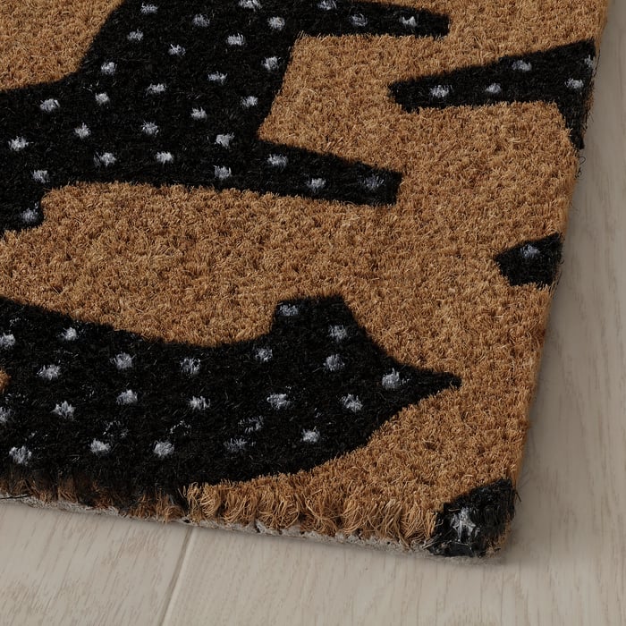 BELDRINGE Door mat, indoor, dala horses/natural black, 2'0"x2'11" IKEA