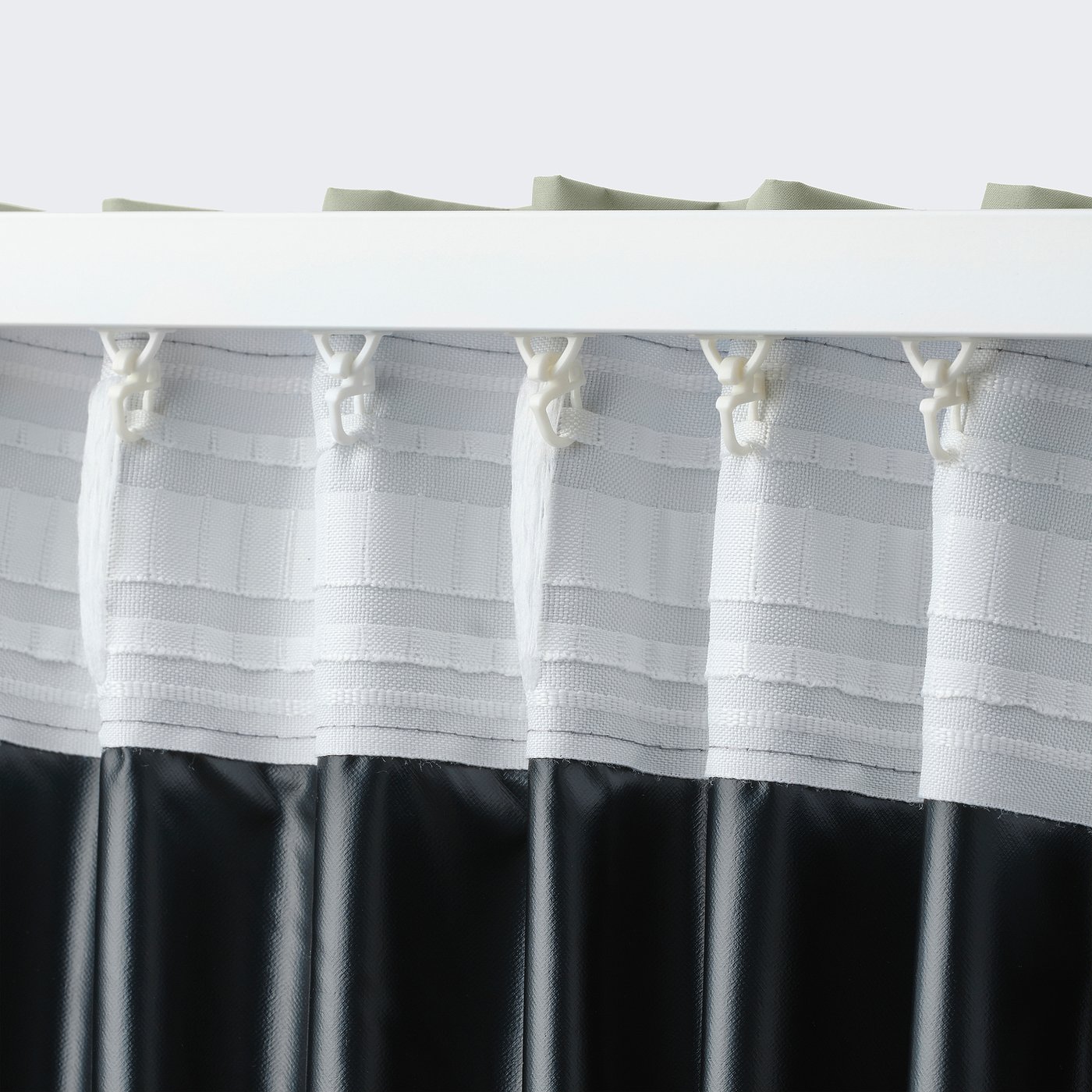 Block-out curtain, 1 piece, green/with heading tape 5