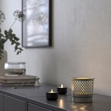 BERGGRAN Candle holder, gray, 3 ½ "
