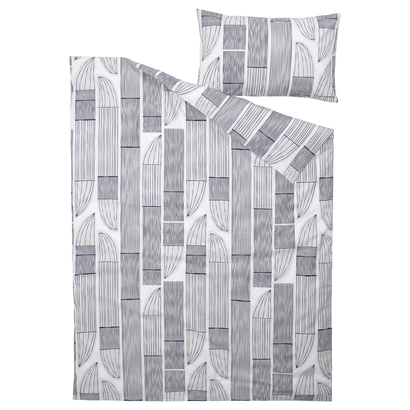 Duvet cover and pillowcase(s), white/gray 5
