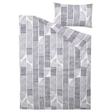 BERGKORSÖRT Duvet cover and pillowcase(s), white/gray, Twin