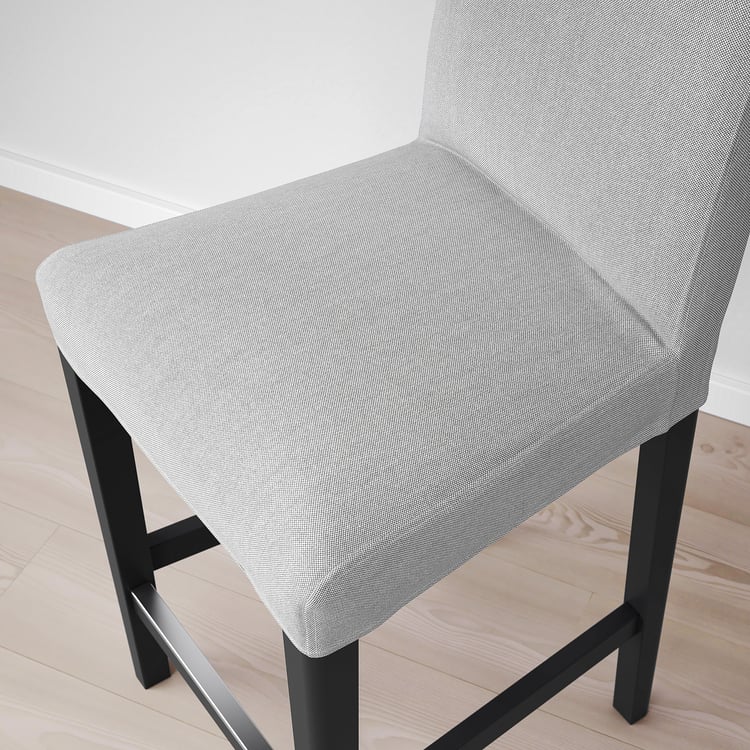 BERGMUND bar stool with backrest, black/Orrsta light gray, 243/8" IKEA