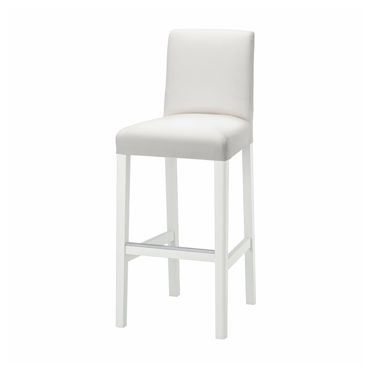 BERGMUND Bar stool with backrest, white/Inseros white, 291/2" IKEA