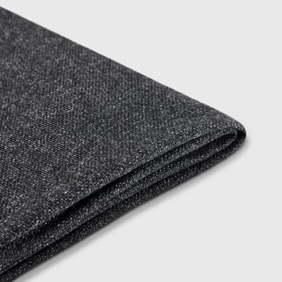 Folded dark grey fabric, smooth and textured, likely a high-quality, eco-friendly material.