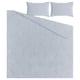 A BERGPALM grey striped bedding set including a comforter and two pillow shams, made from soft 100% cotton.
