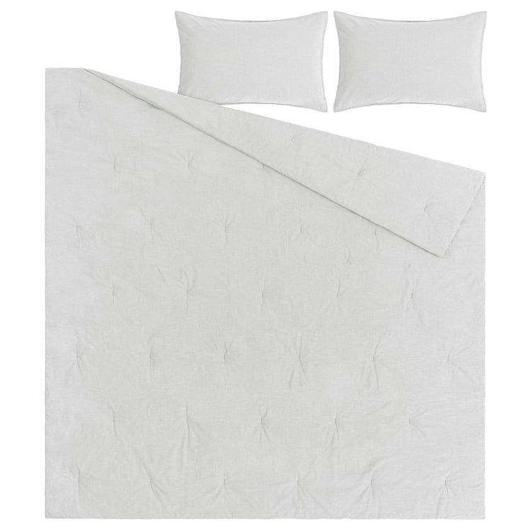 BERGPALM comforter set, gray/stripe, Full/Queen - IKEA US