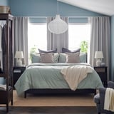 BERGPALM Comforter set, green/stripe, King
