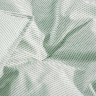 BERGPALM Comforter set, green/stripe, Full/Queen