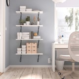BERGSHULT / FÖRLÄGGARE Wall shelf, black/white, 31 1/2x7 7/8 "