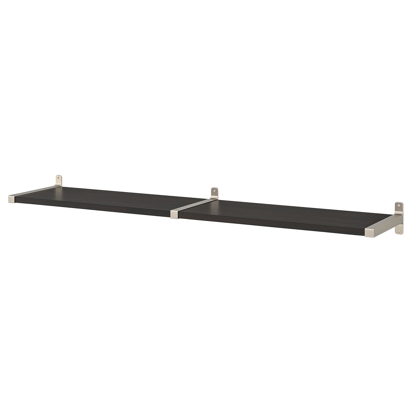 Wall Shelf, Brown-Black/Nickel Plated