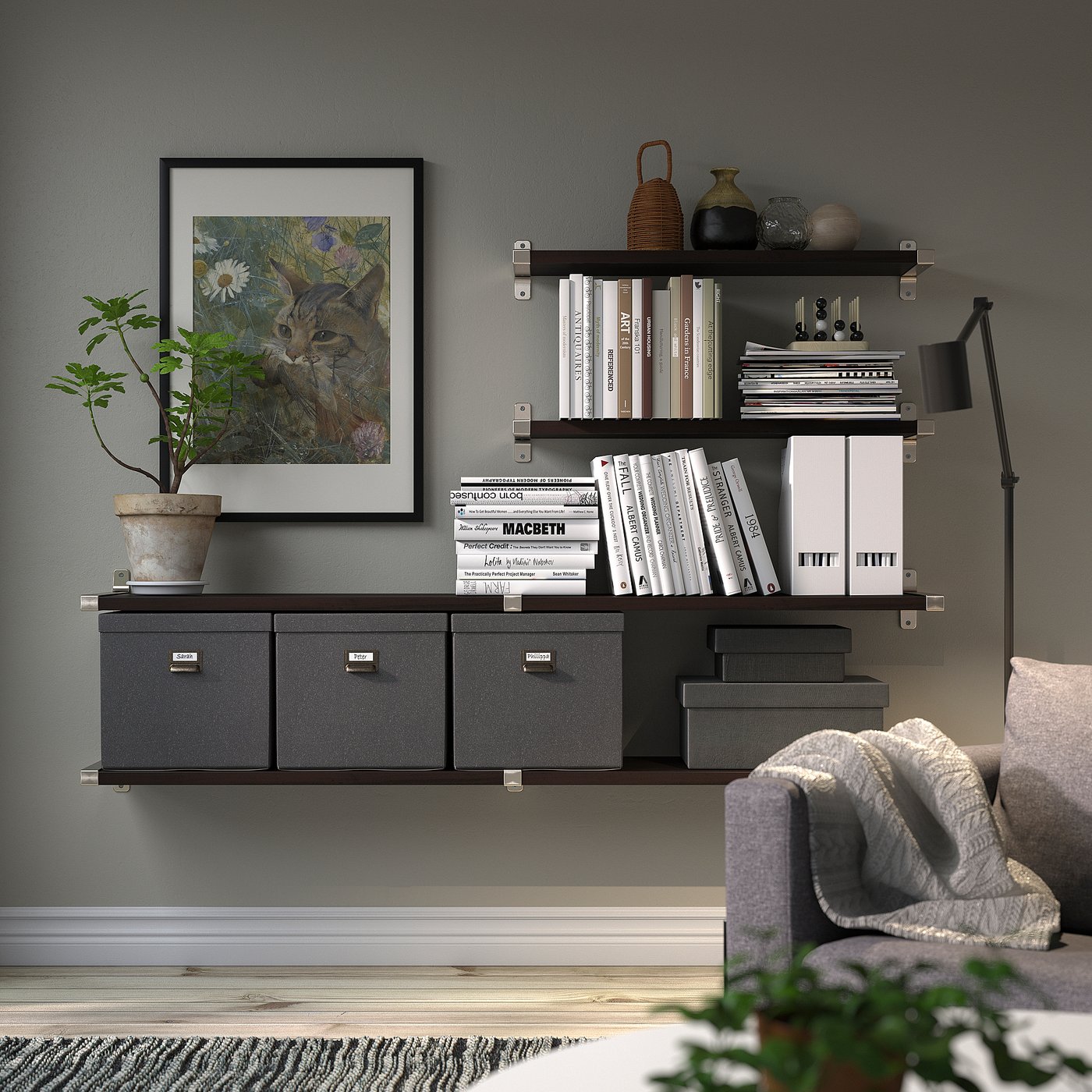 G.SHELF 1200(ウォールナット) G.SHELF 1200(ウォールナット) Noah Mid Century Wide Shelving