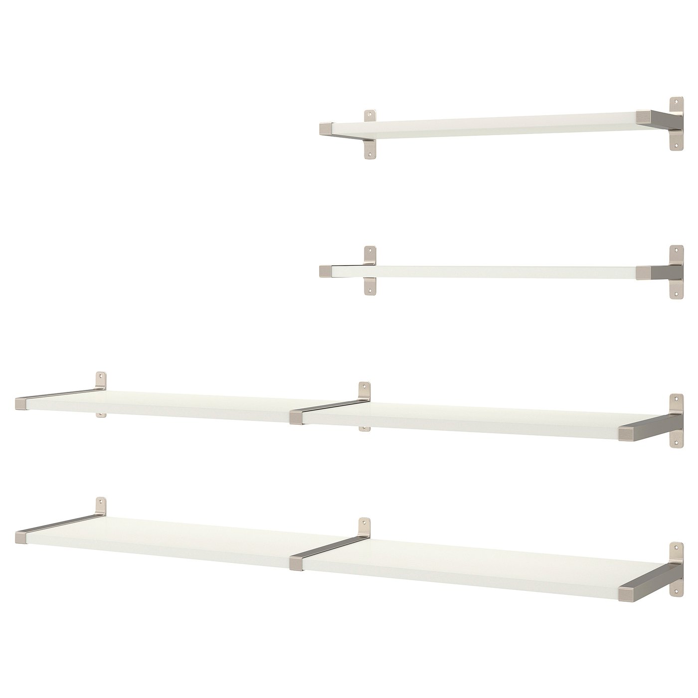BERGSHULT / GRANHULT wall shelf combination, white/nickel plated