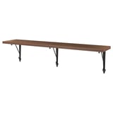 BERGSHULT / KROKSHULT Wall shelf, walnut effect/anthracite, 47 1/4x7 7/8 "