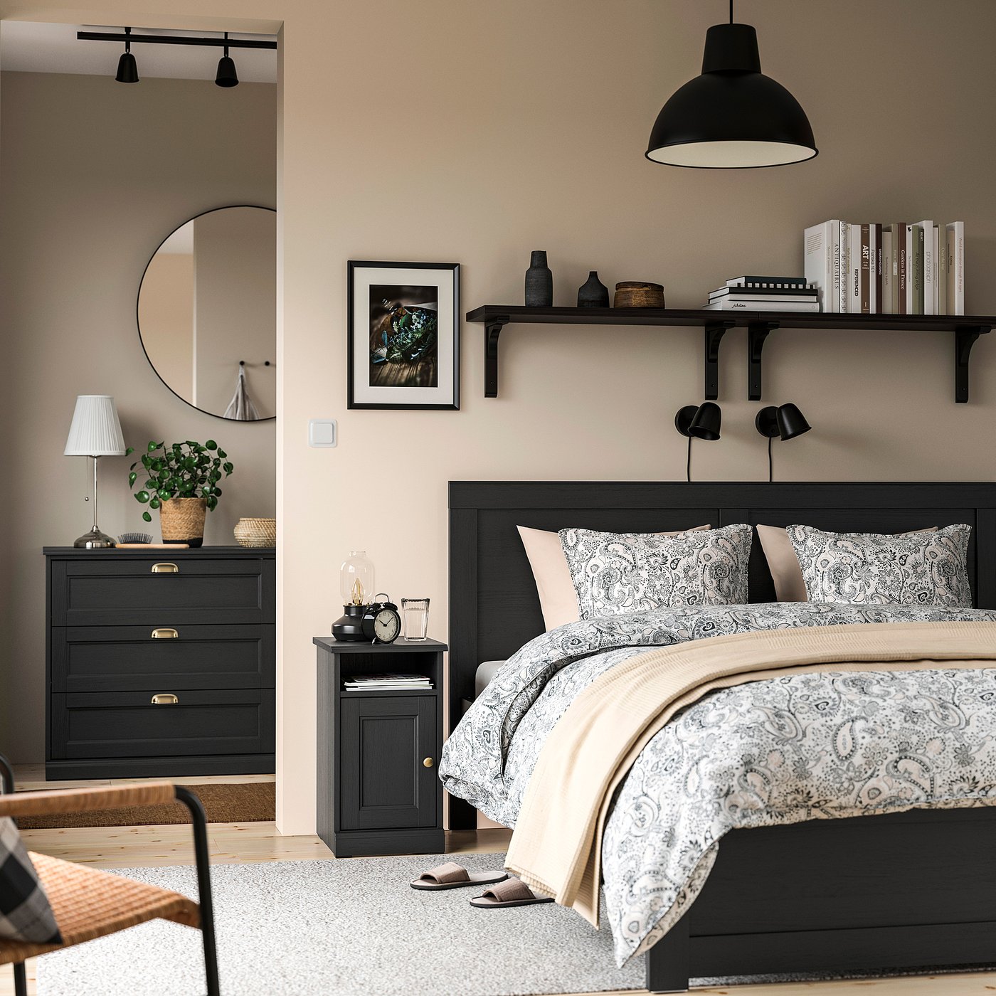 BERGSHULT / RAMSHULT wall shelf, brown-black, 311/2x77/8
