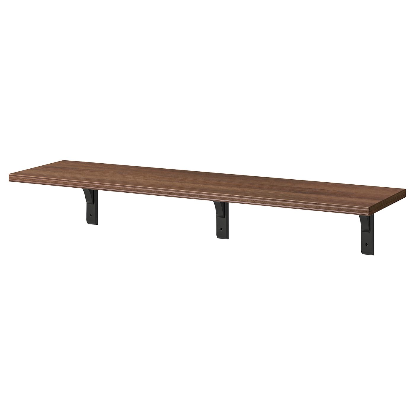 BERGSHULT / RAMSHULT wall shelf, walnut effect/black, 471/4x113/4