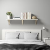 BERGSHULT / SANDSHULT Wall shelf, white/aspen, 47 1/4x11 3/4 "