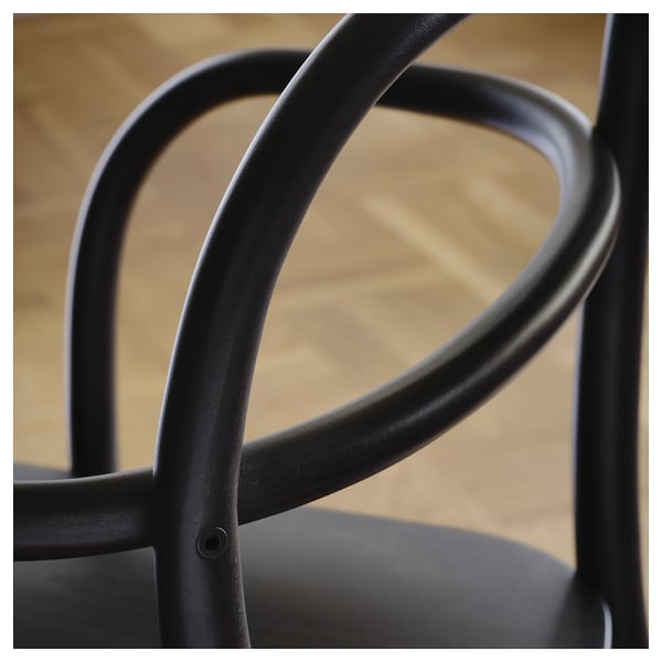 BERGSHYTTAN / STOCKHOLM 2025 Table and 6 chairs, dark brown ash veneer/dark brown, 94 1/2x36 5/8 "