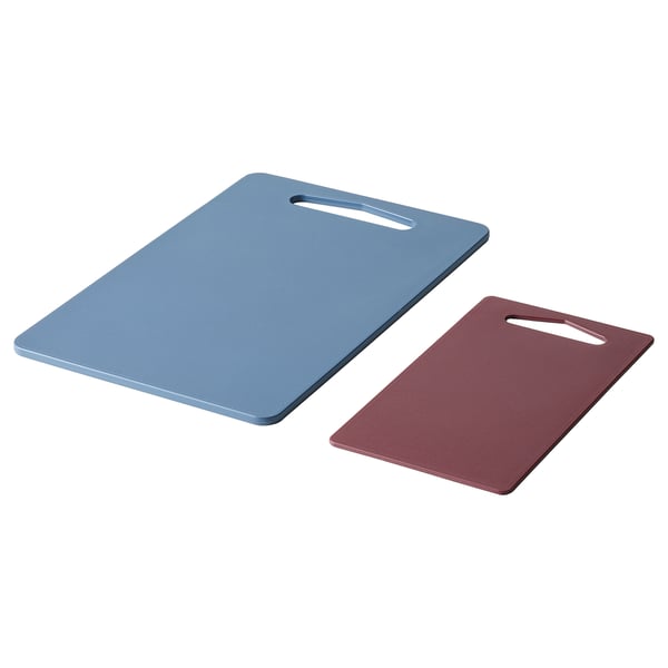 BERGTUNGA Cutting board, set of 2, dark blue/red - IKEA