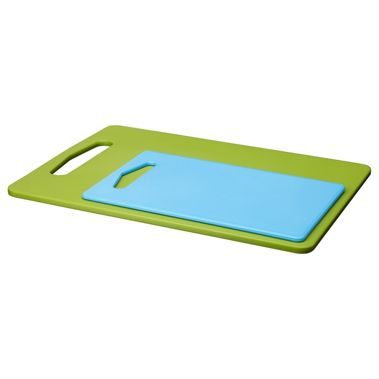 BERGTUNGA Cutting board, set of 2, green/blue IKEA