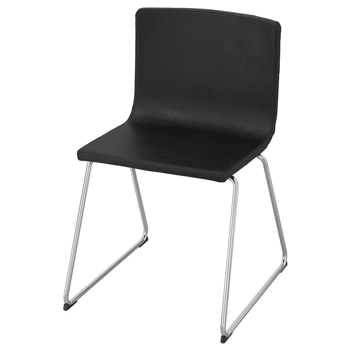 BERNHARD Chair, chrome plated, Kavat Mjuk dark brown IKEA
