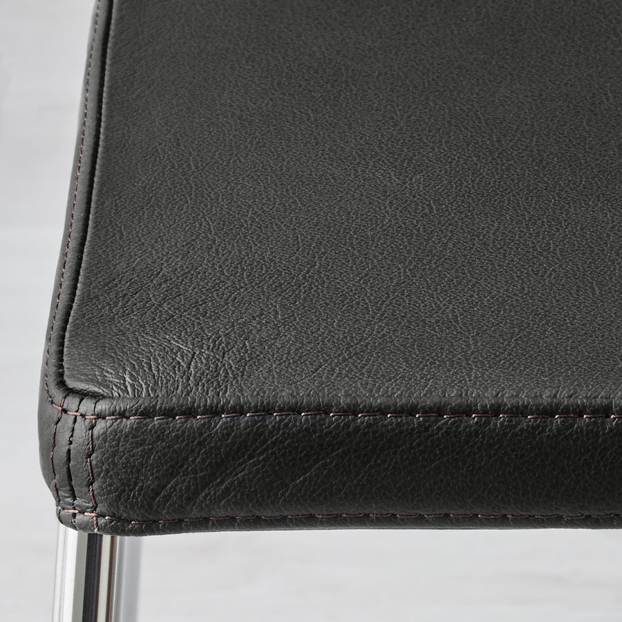 BERNHARD Chair, chrome plated, Kavat Mjuk dark brown IKEA
