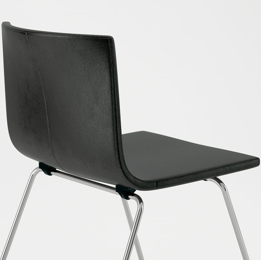 BERNHARD Chair, chrome plated, Kavat Mjuk dark brown IKEA