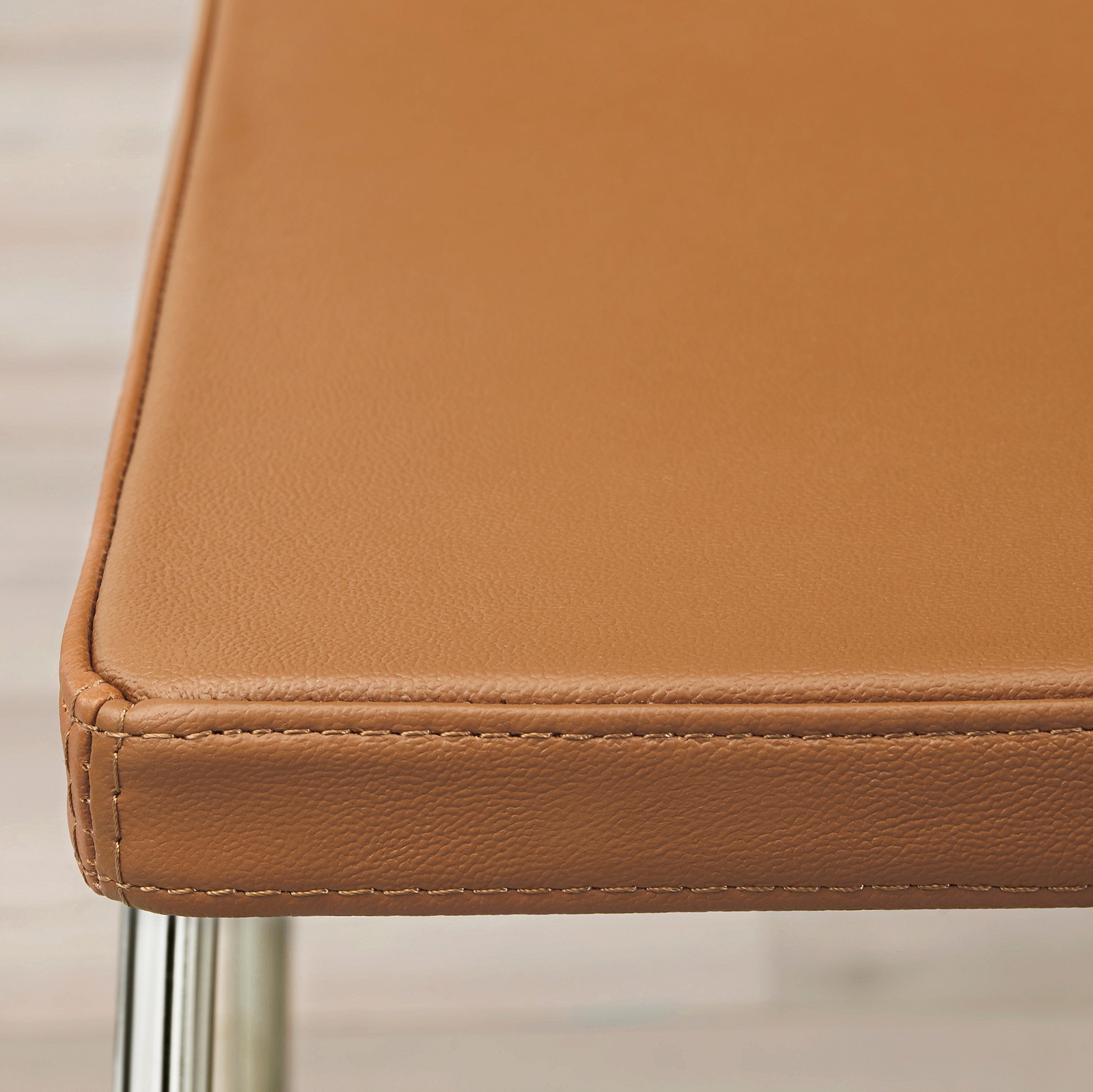 BERNHARD Chair, chrome plated, Mjuk golden brown IKEA