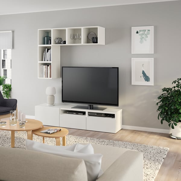 Besta Eket Tv Storage Combination White Width 70 Height 67 Find It Here Ikea