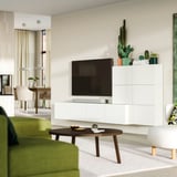 BESTÅ Media storage combination, white Lappviken/white, 118 1/8x16 1/2x44 7/8 "
