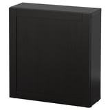 BESTÅ Shelf unit with door, black-brown/Hanviken black-brown, 23 5/8x8 5/8x25 1/4 "