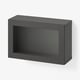 BESTÅ Shelf unit with door, dark gray/Sindvik dark gray, 23 5/8x8 5/8x15 "