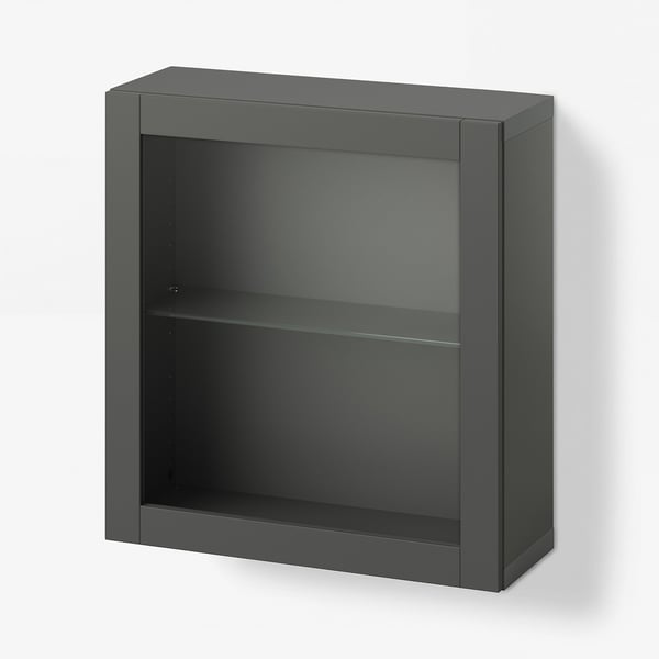 BESTÅ Shelf unit with door, dark gray/Sindvik dark gray, 23 5/8x8 5/8x25 1/4 "