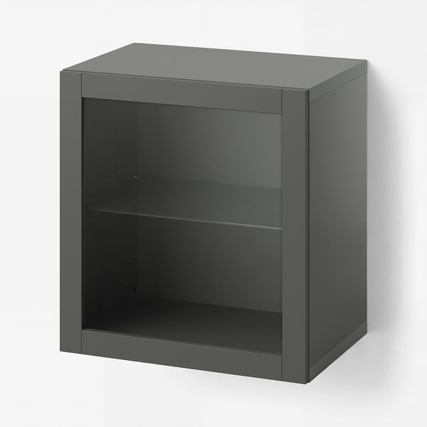 BESTÅ Shelf unit with door, dark gray/Sindvik dark gray, 23 5/8x16 1/2x25 1/4 "