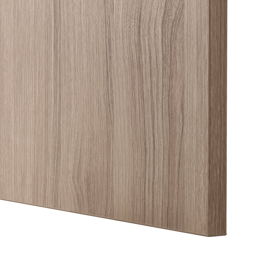 BESTÅ shelf unit with door, walnut effect light gray/Lappviken walnut effect light gray, 235