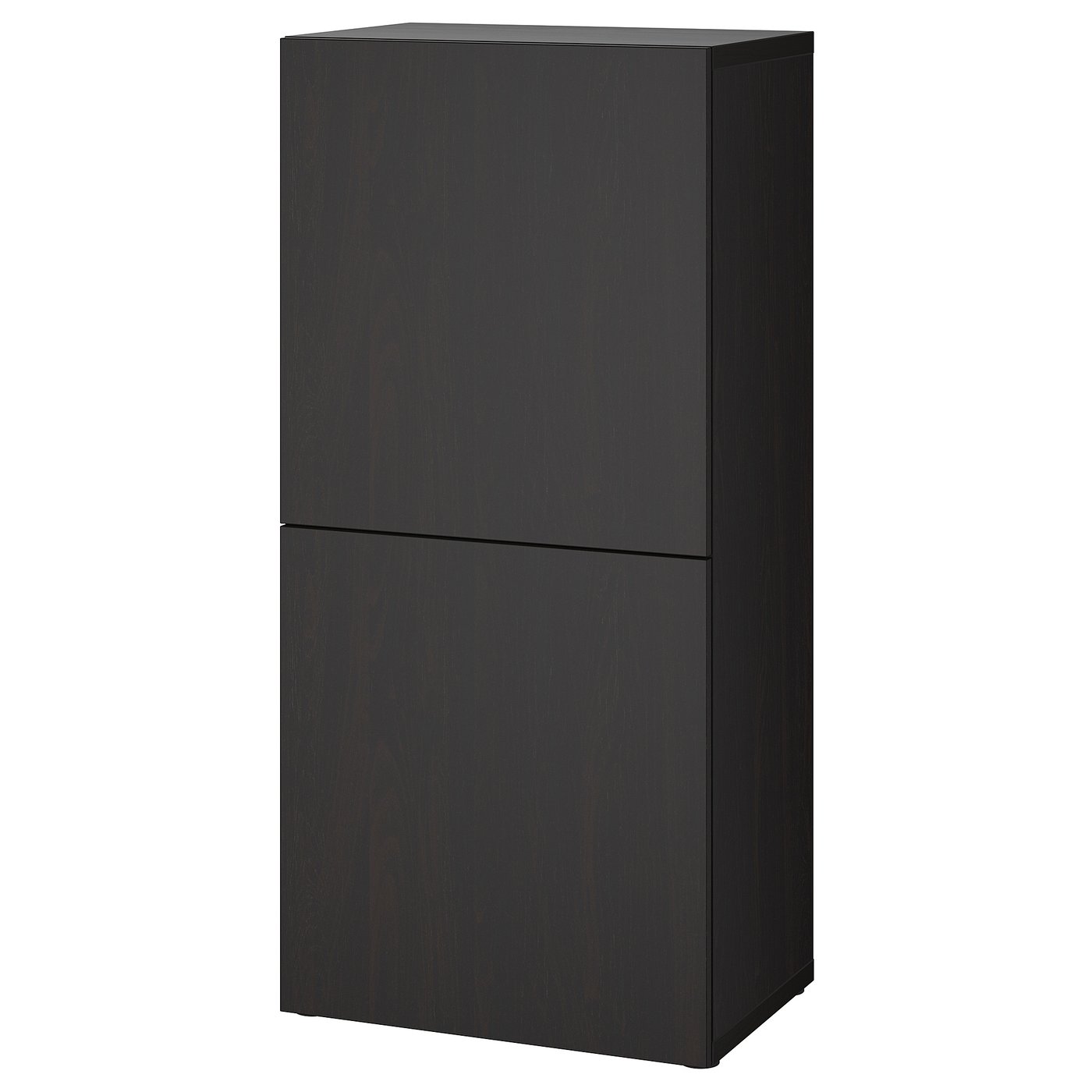 BESTÅ shelf unit with doors, black-brown/Lappviken black-brown