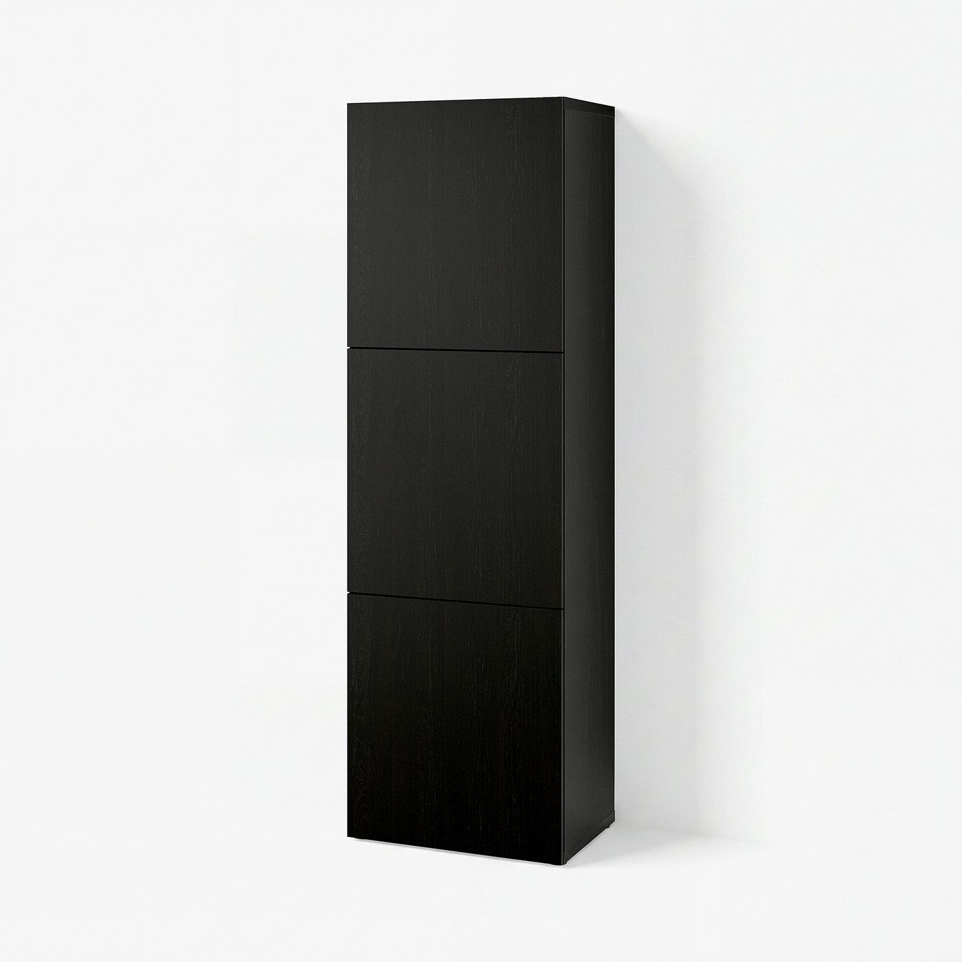 BESTÅ Shelf unit with doors - black-brown/Lappviken black-brown 23 5/8x16 1/2x76 "