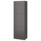 BESTÅ Shelf unit with doors, dark gray/Lappviken dark gray, 23 5/8x16 1/2x76 "