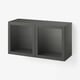 BESTÅ Shelf unit with doors, dark gray/Sindvik dark gray, 47 1/4x16 1/2x25 1/4 "