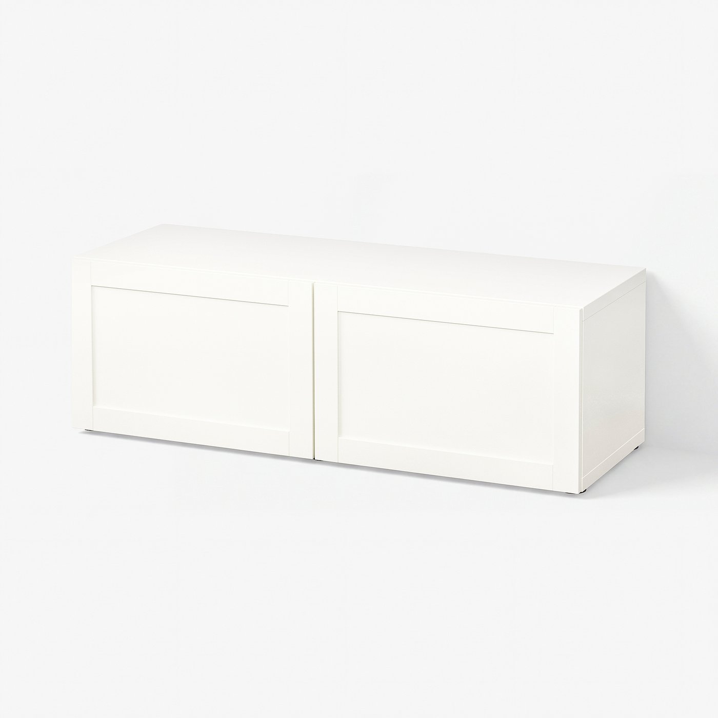 BESTÅ shelf unit with doors, white/Hanviken white, 471/4x161/2x15