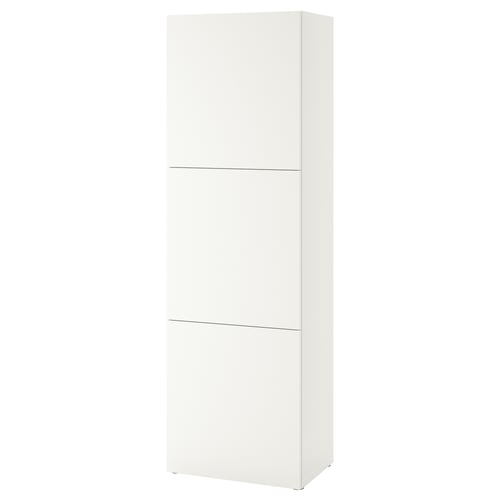 BESTÅ Shelf unit with doors, white Lappviken/white, 23 5/8x16 1/2x76 "