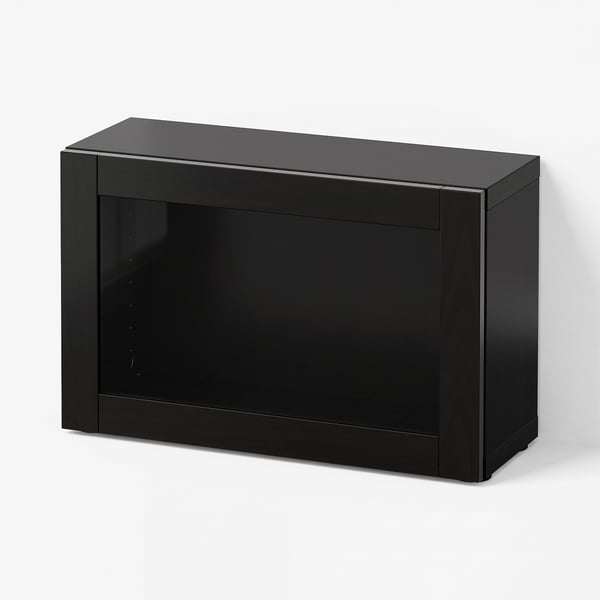 BESTÅ Shelf unit with glass door, black-brown/Sindvik black-brown clear glass, 23 5/8x8 5/8x15 "