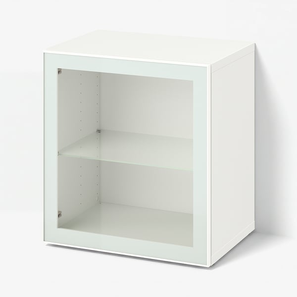 BESTÅ Shelf unit with glass door, white Glassvik/white/light green clear glass, 23 5/8x16 1/2x25 1/4 "
