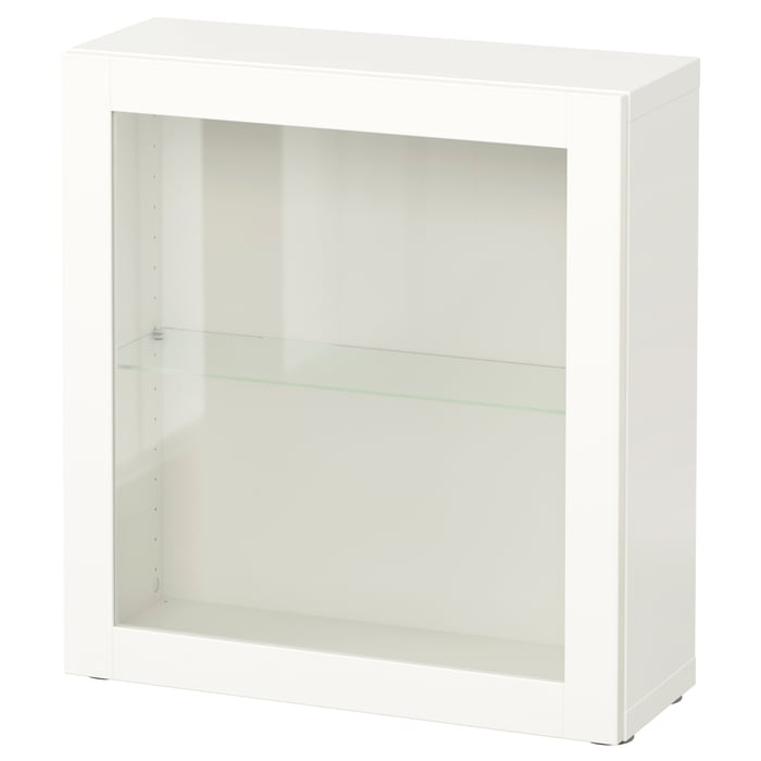 BESTÅ shelf unit with glass door, white/Sindvik white clear glass, 235