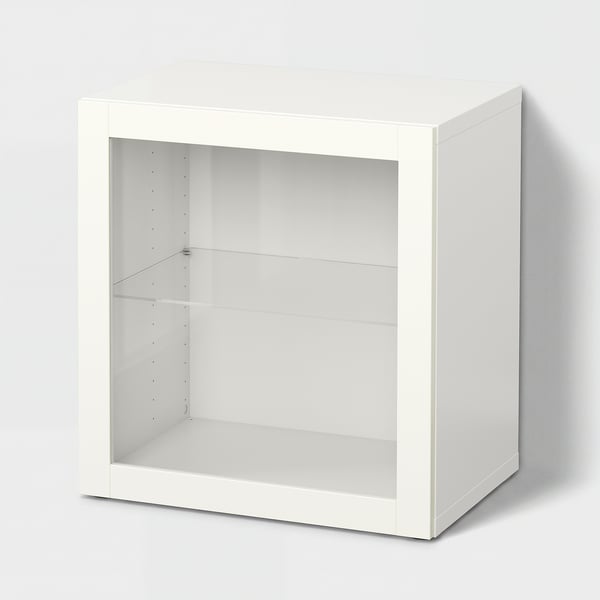 BESTÅ Shelf unit with glass door, white/Sindvik white clear glass, 23 5/8x16 1/2x25 1/4 "